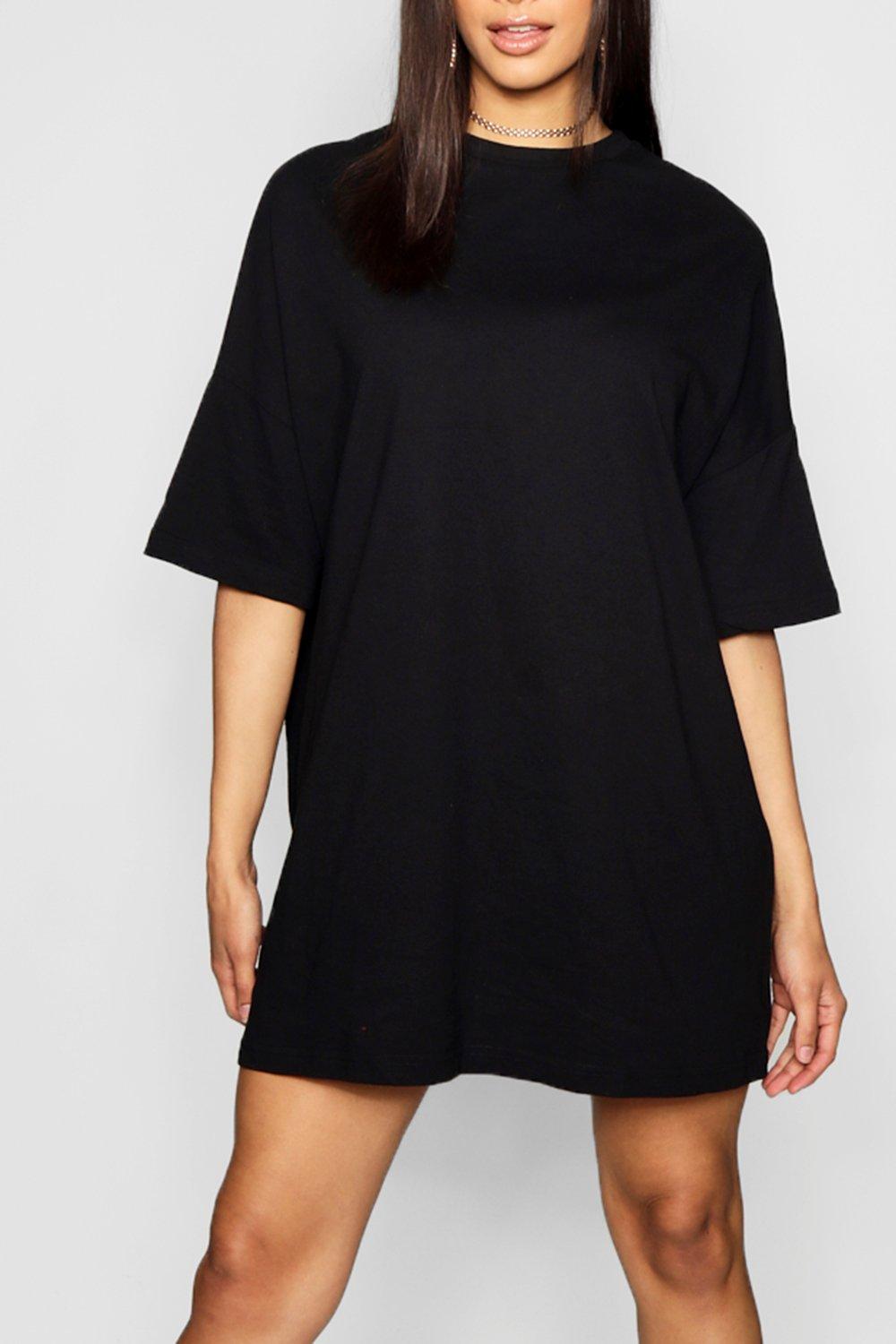 oversized off the shoulder t shirt dress