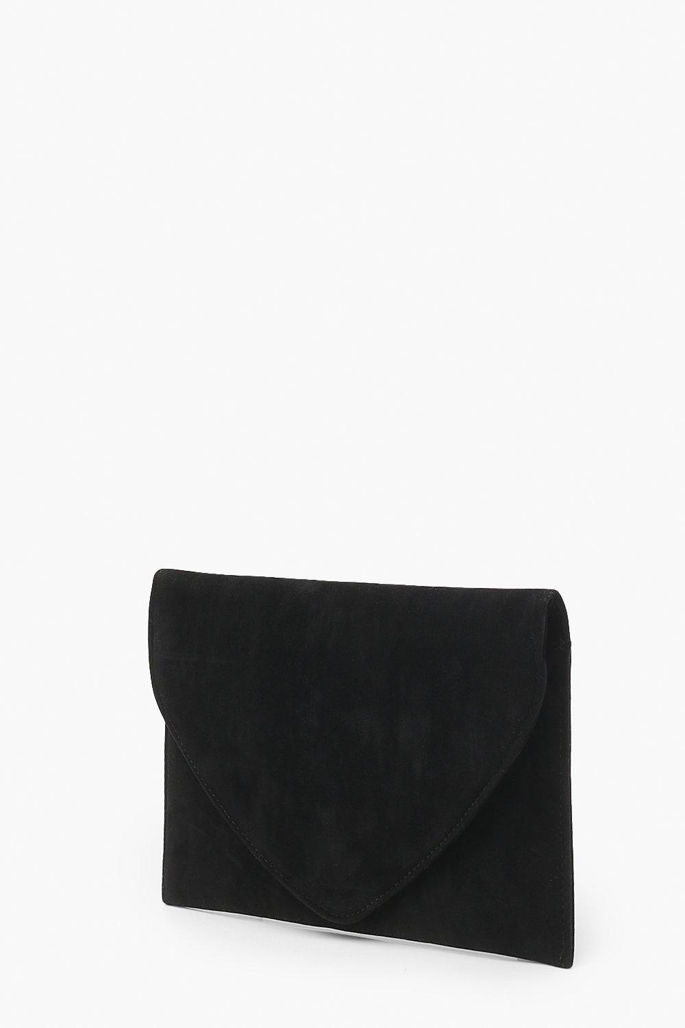 Suedette Envelope Clutch Bag