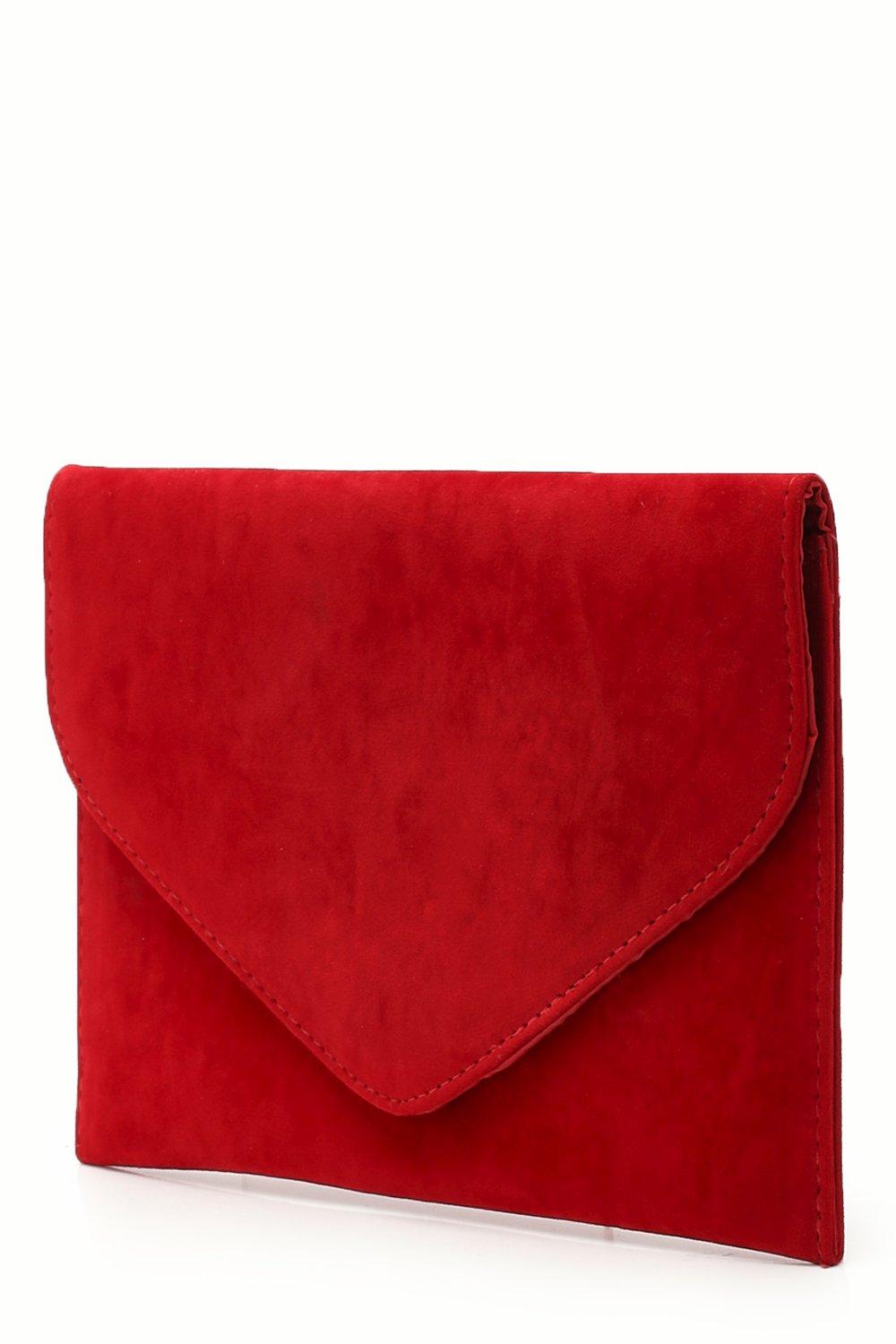 Red suede best sale clutch purse