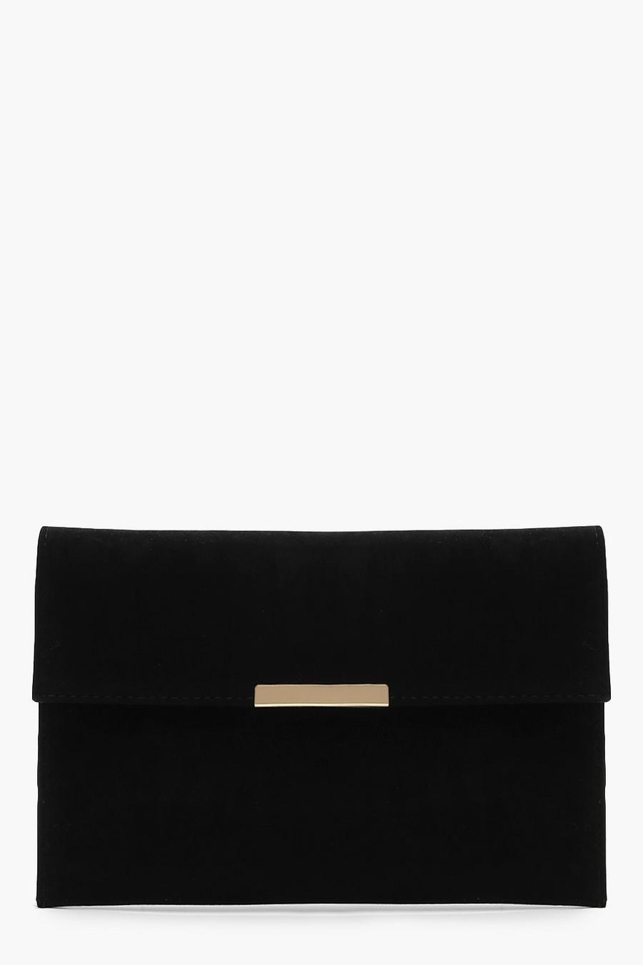 Black svart Envelope & Bar Clutch Bag