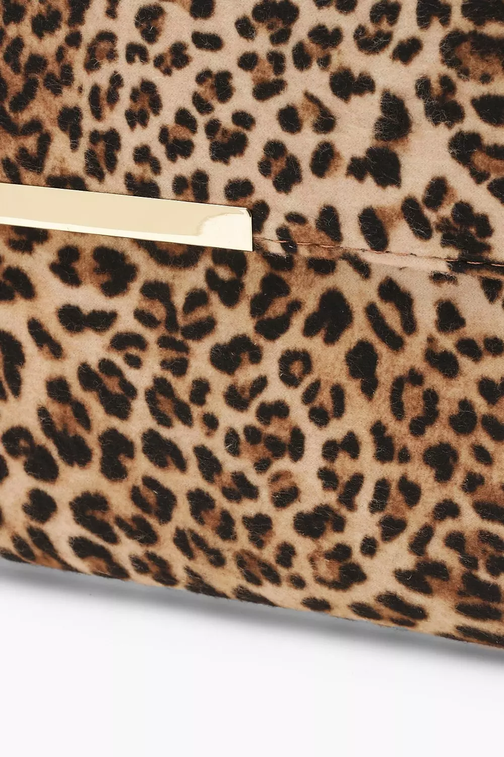 Leopard envelope top clutch