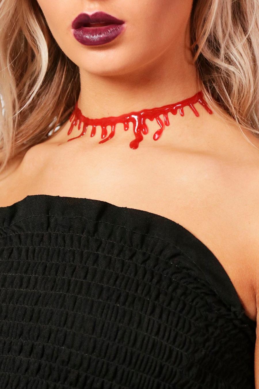 Gargantilla con gotas de sangre para Halloween image number 1
