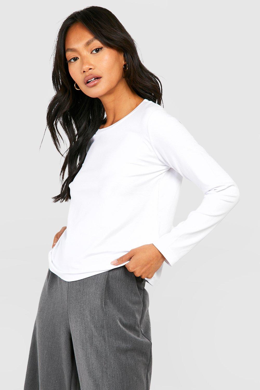 White Long Sleeve Crew Neck T-Shirt