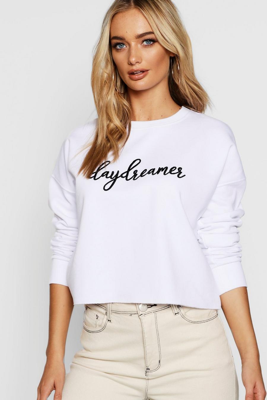 Embroidered Daydreamer Slogan Sweat image number 1