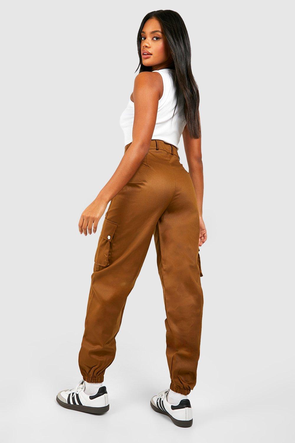 Orange high store waisted cargo pants