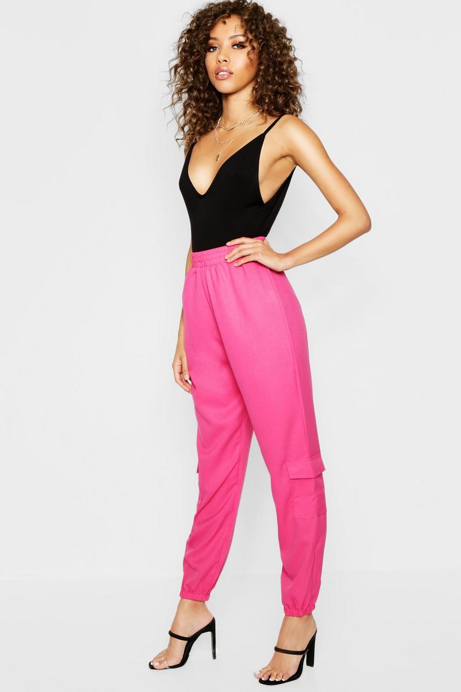 Pink Pocket Side Luxe Track Pants image number 1