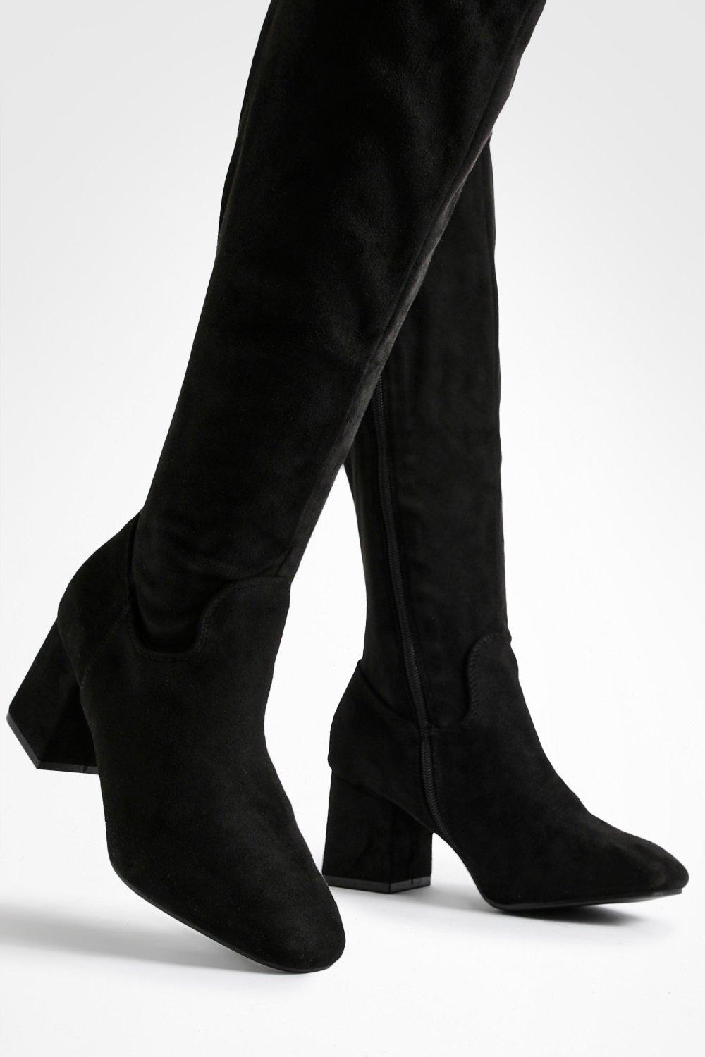 Over the knee store heeled boots uk