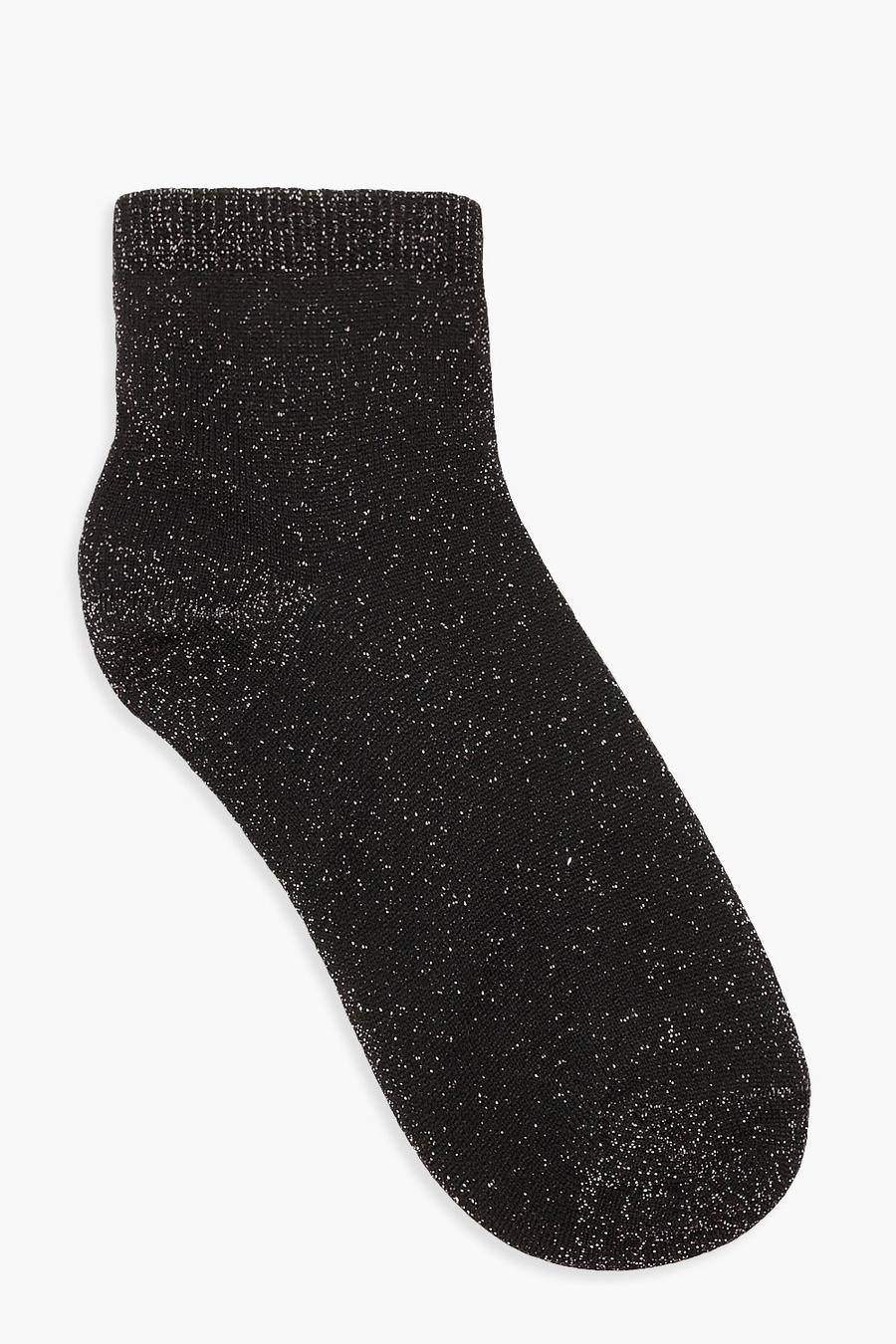 Black Glitter Ankle Socks image number 1