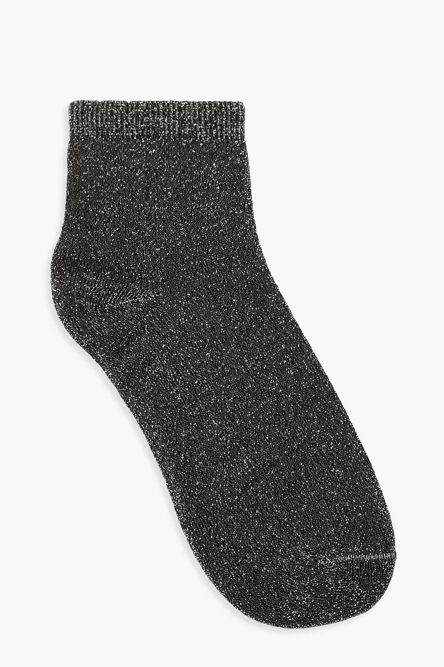 Silver Glitter Ankle Socks image number 1