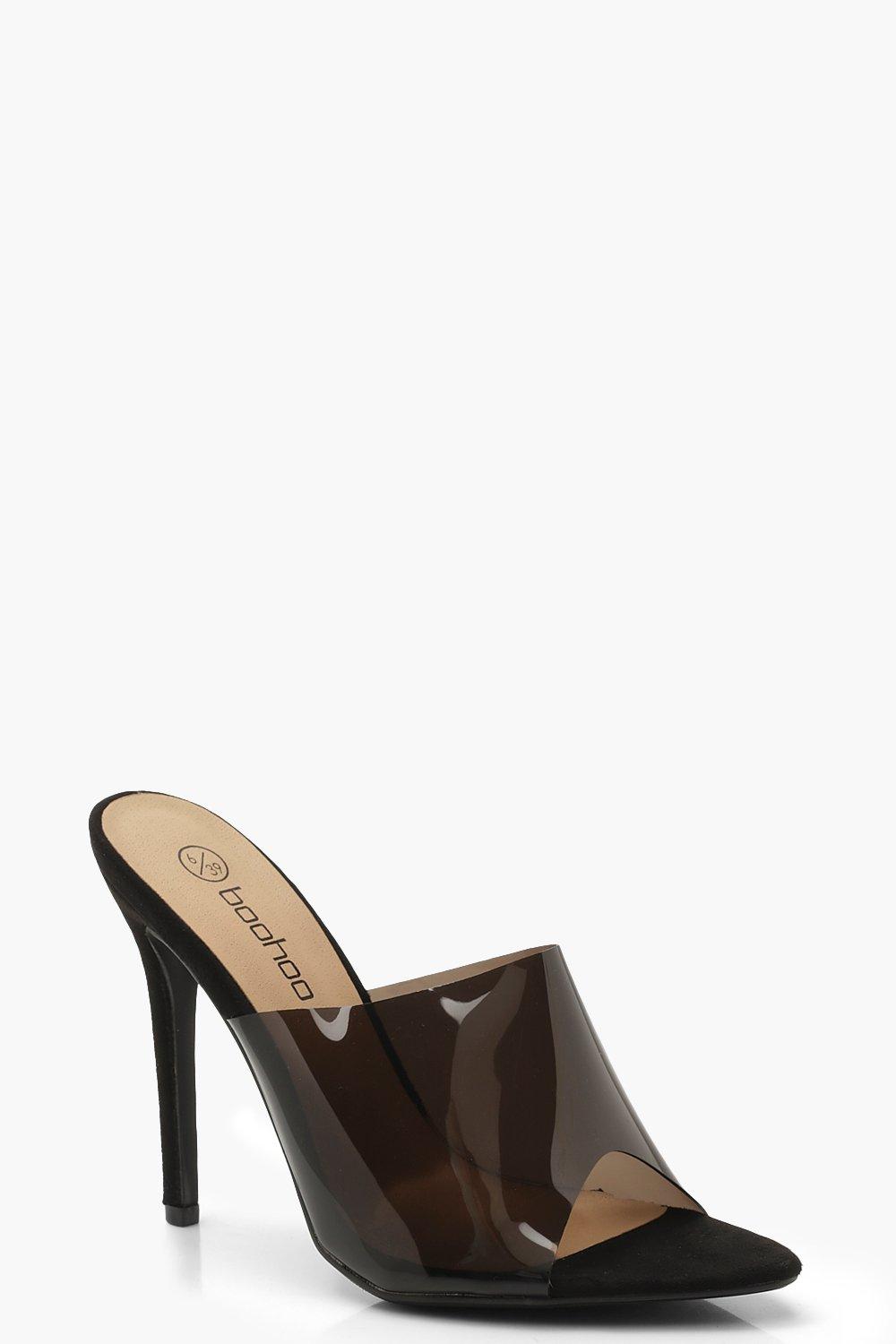 pointed clear mules