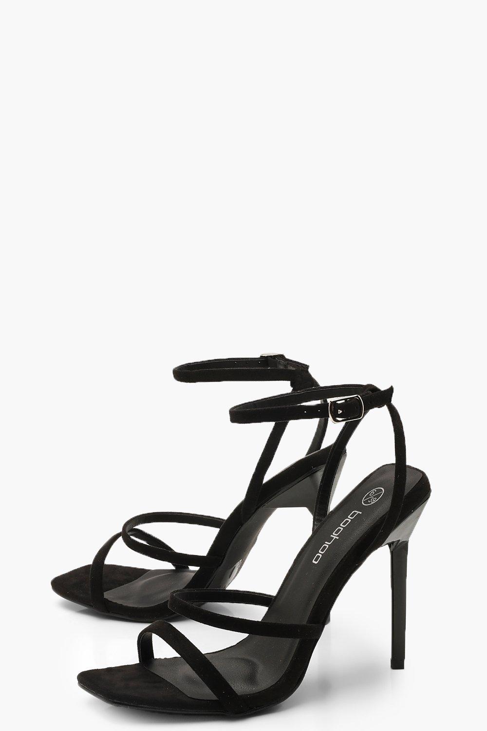 cheap black strappy heels