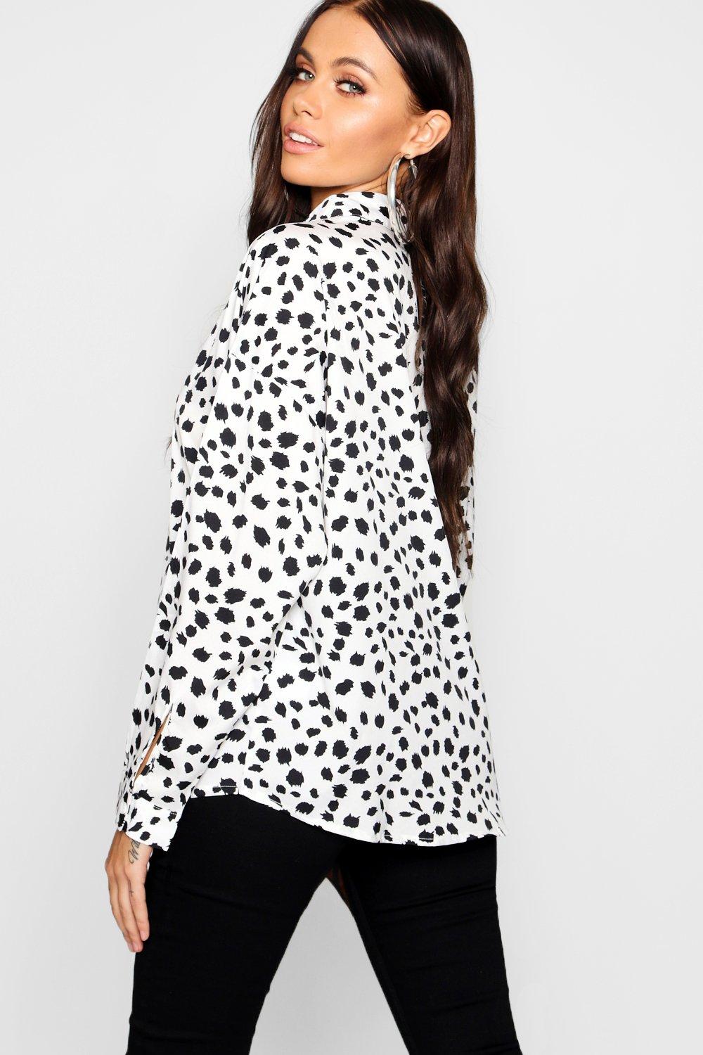 Dalmatian Print Shirt | boohoo UK