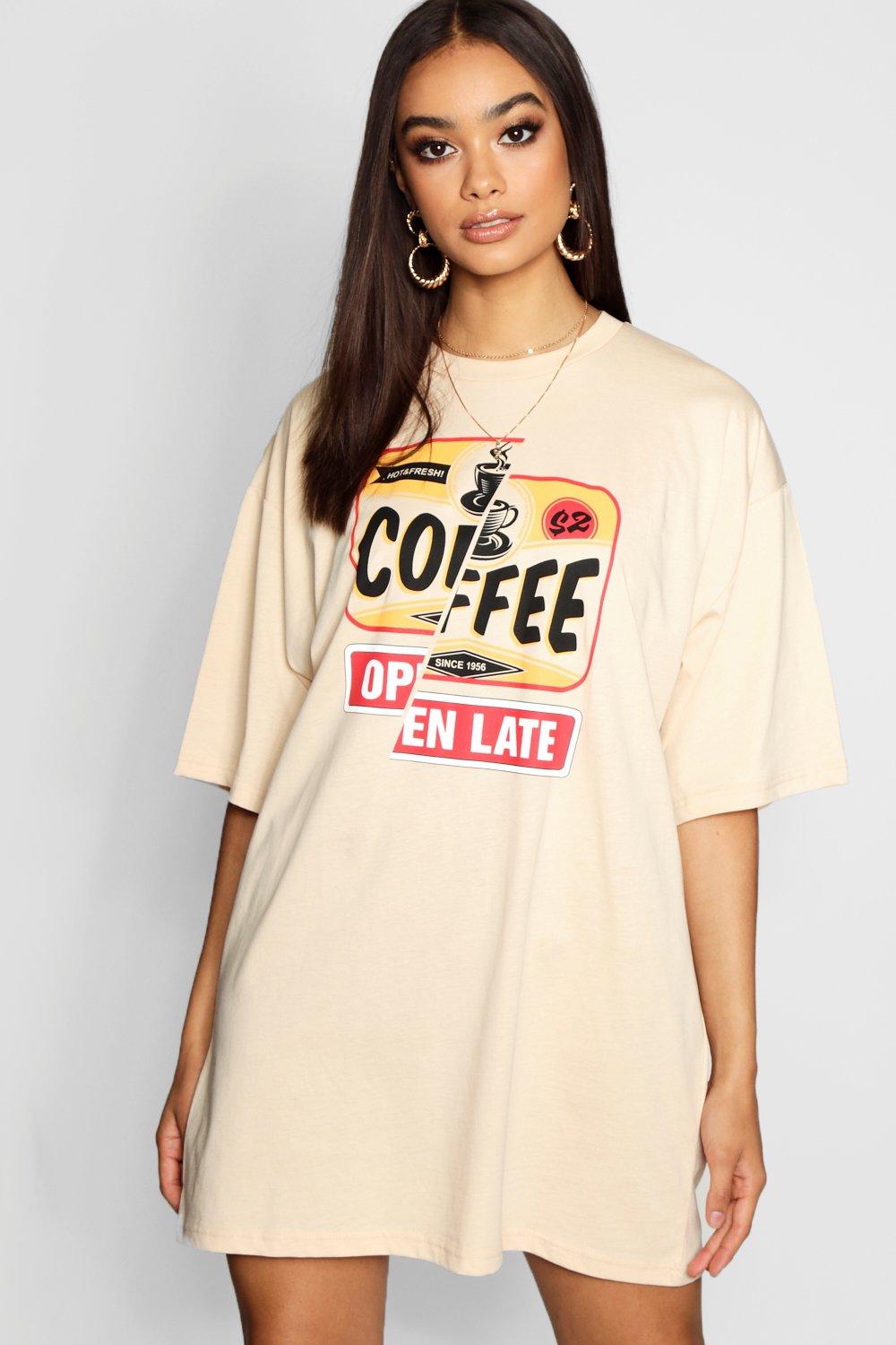 tan t shirt dress