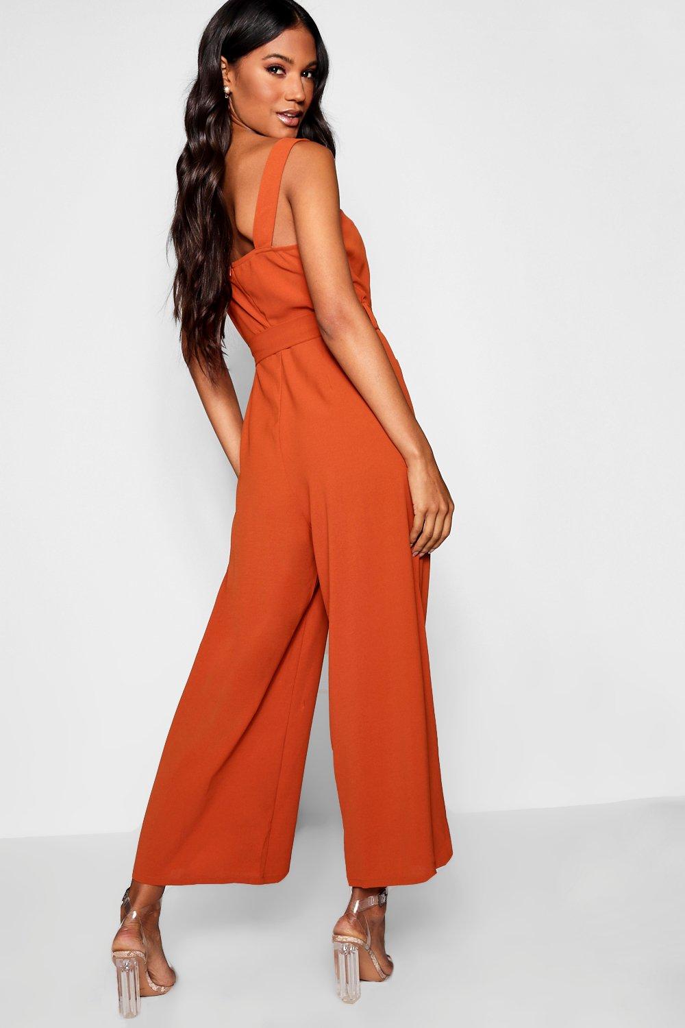 horn button jumpsuit