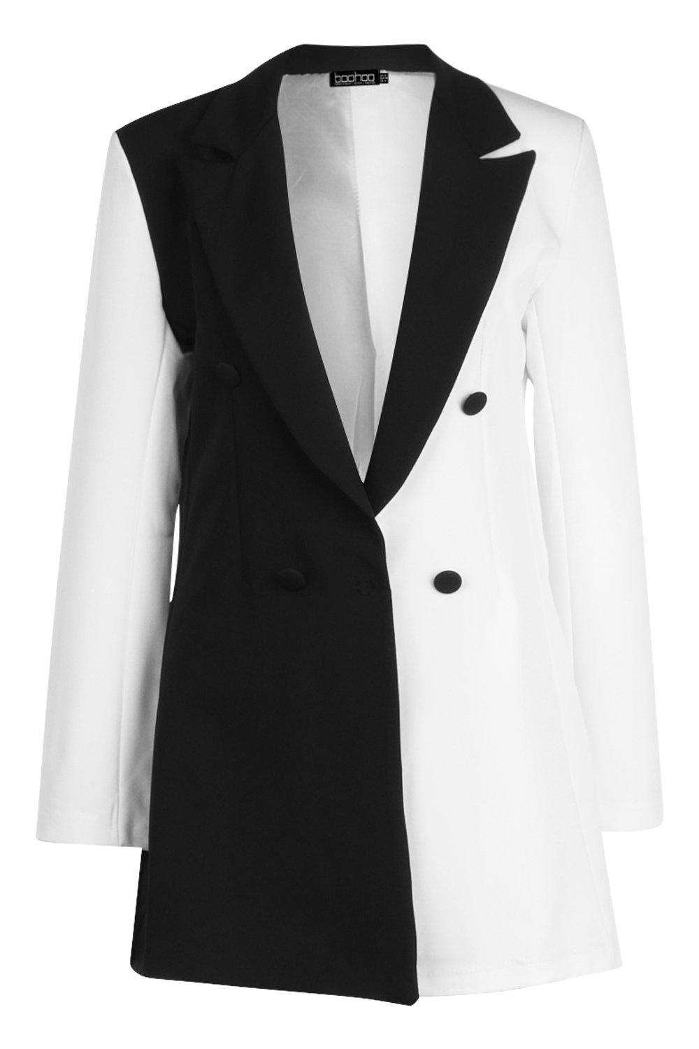 black white blazer dress