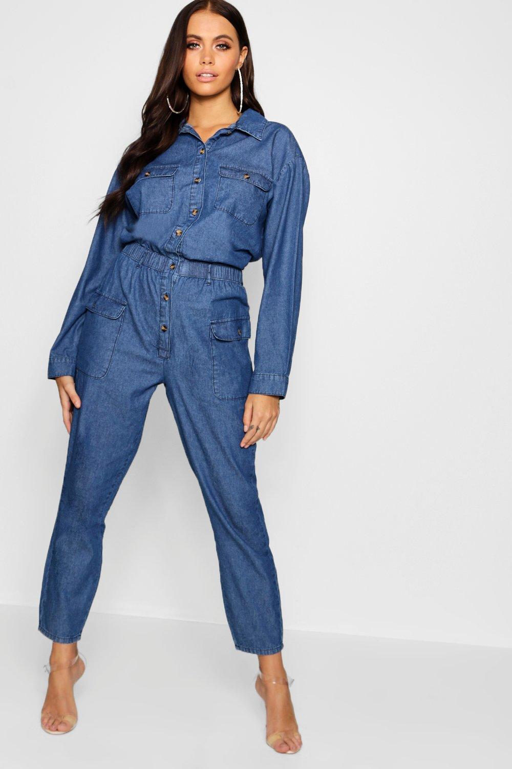 denim boiler jumpsuit