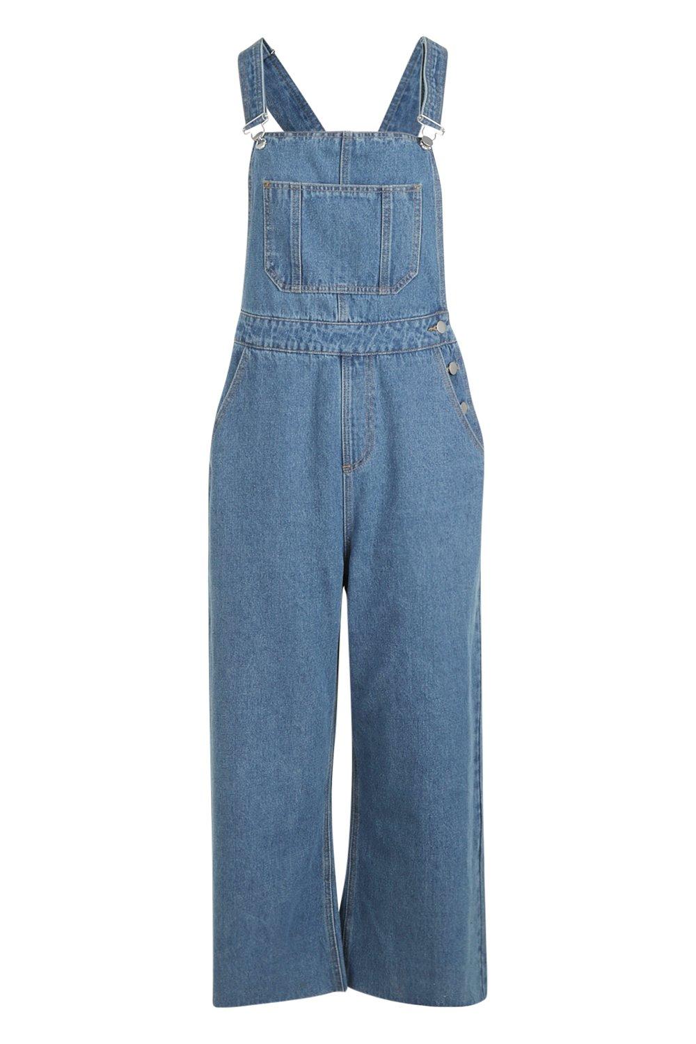 wide leg denim dungarees uk