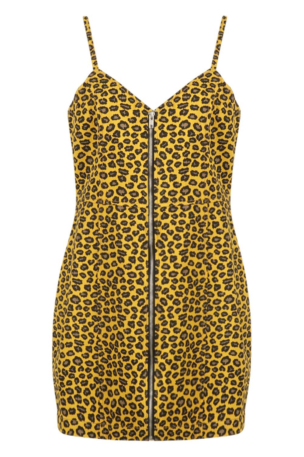 Leopard print zip dress hotsell