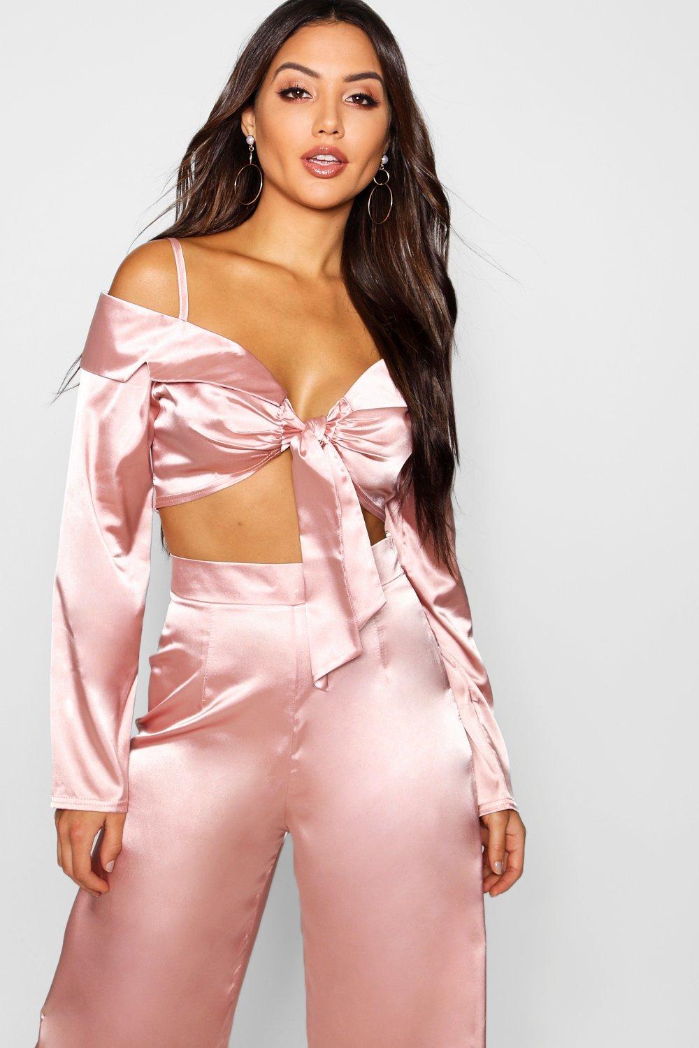 boohoo satin top