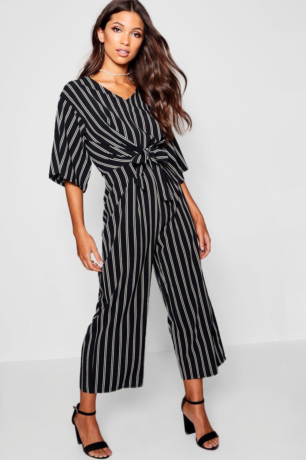 boohoo pinstripe jumpsuit