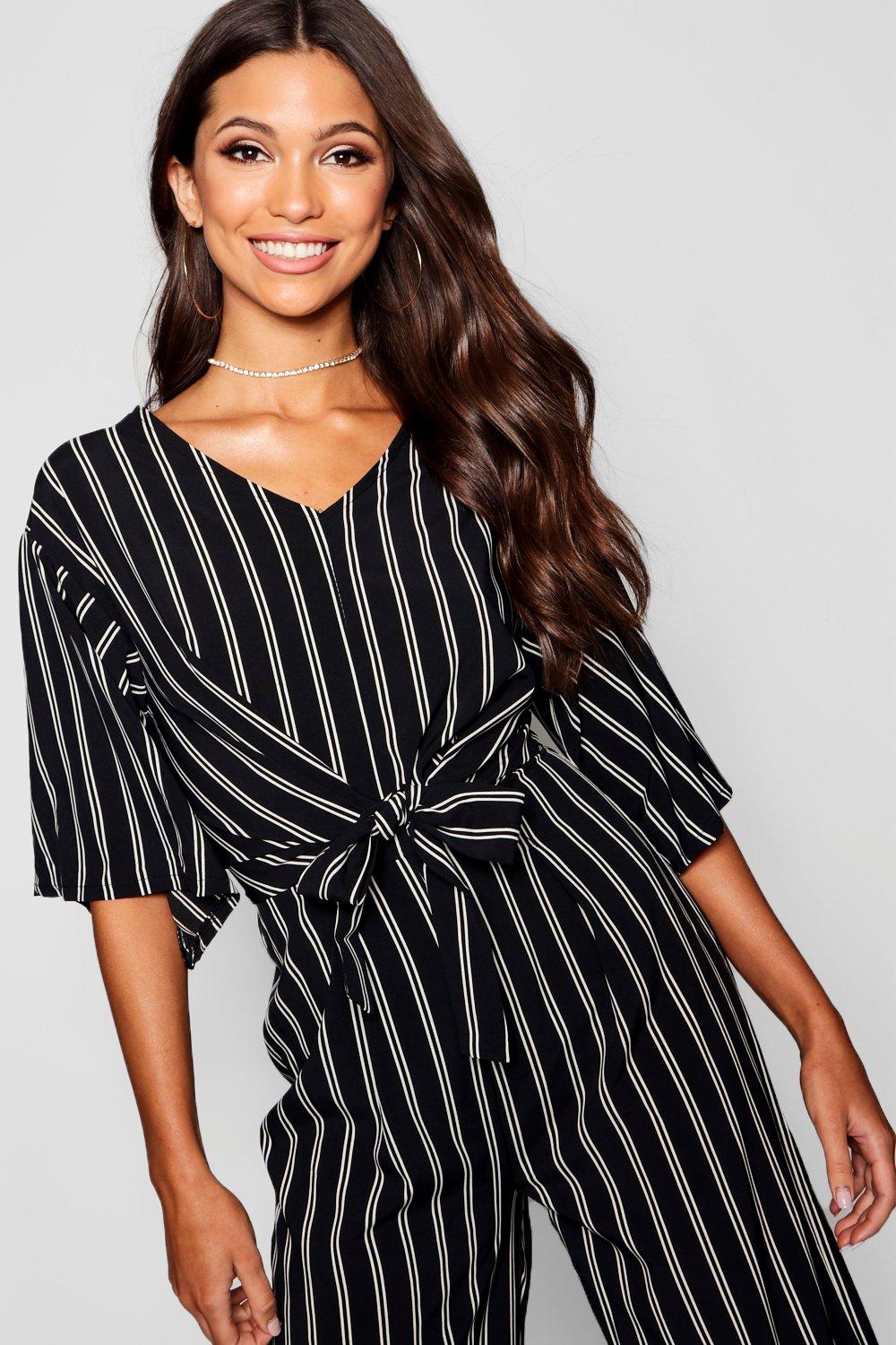 boohoo pinstripe jumpsuit