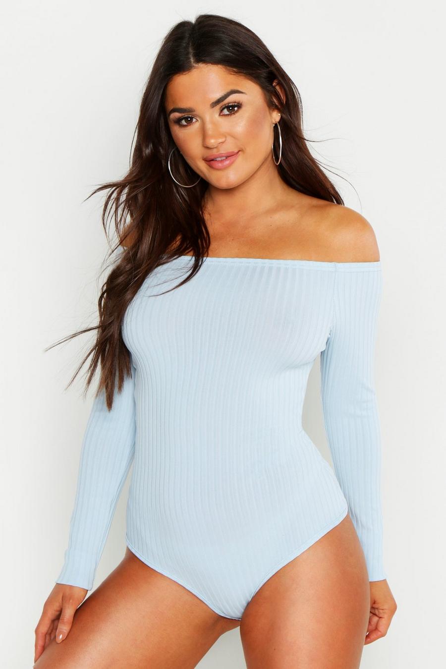 Sky Off Shoulder Jumbo Rib Bodysuit image number 1