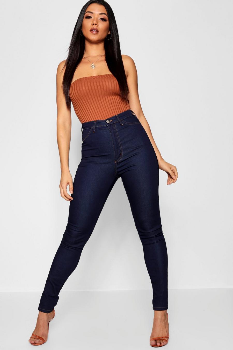 Jean Skinny extensible à taille haute Super Power, Indigo image number 1