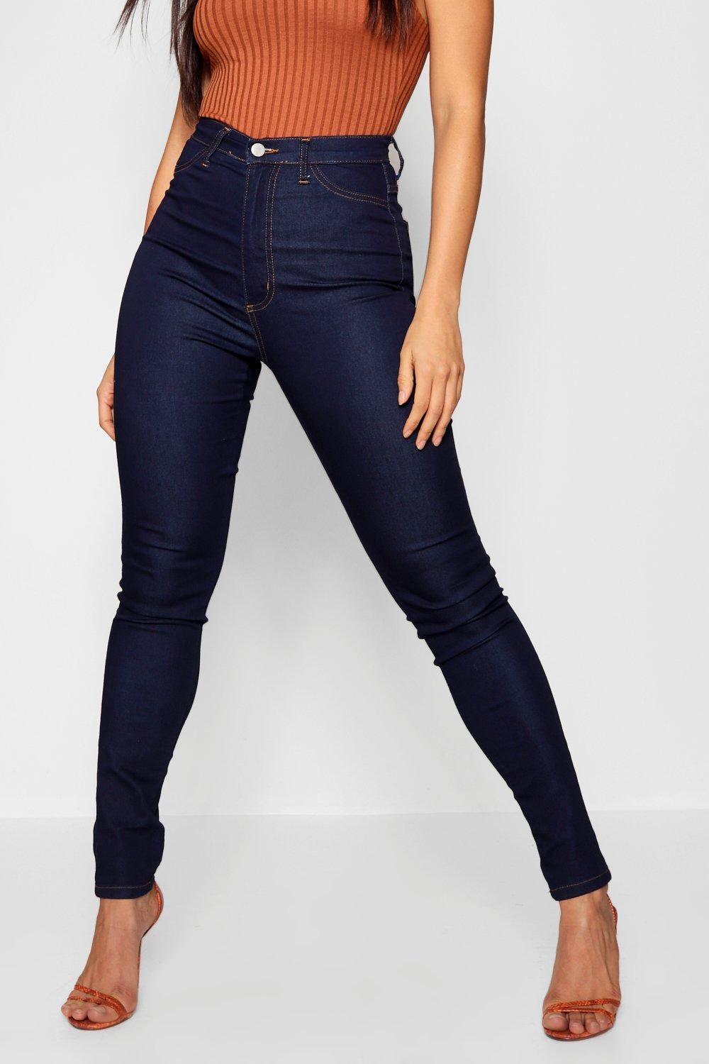 high waist skinny stretch jeans