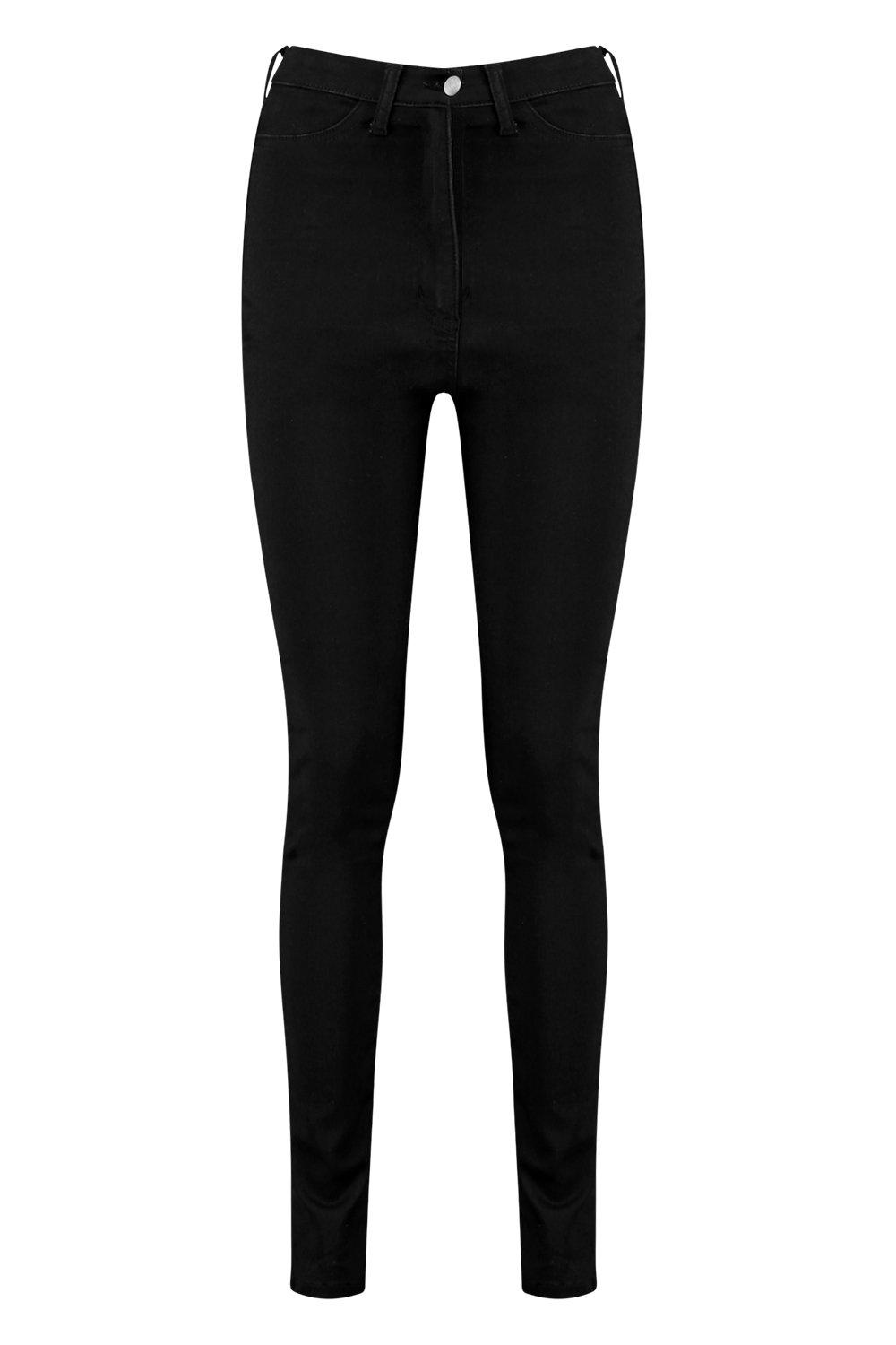 super high waisted jeans black
