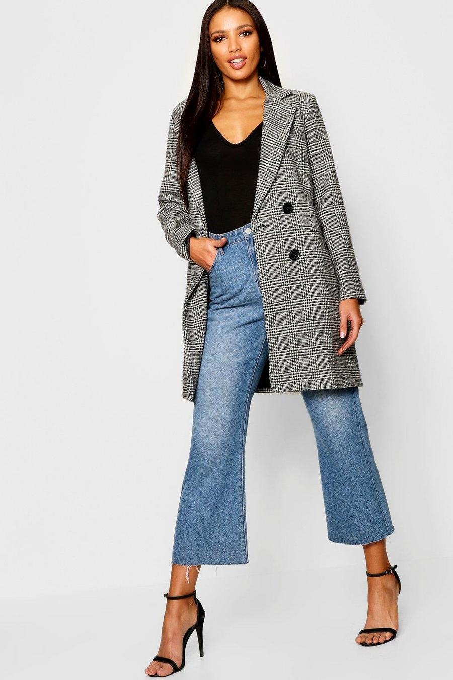 Check Double Breasted Wool Look Coat image number 1