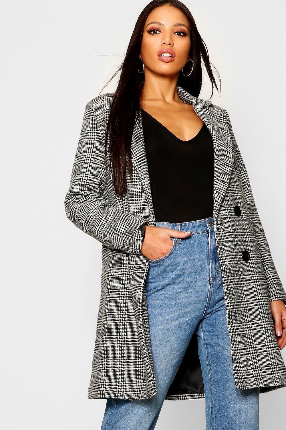 Missguided on sale check coat