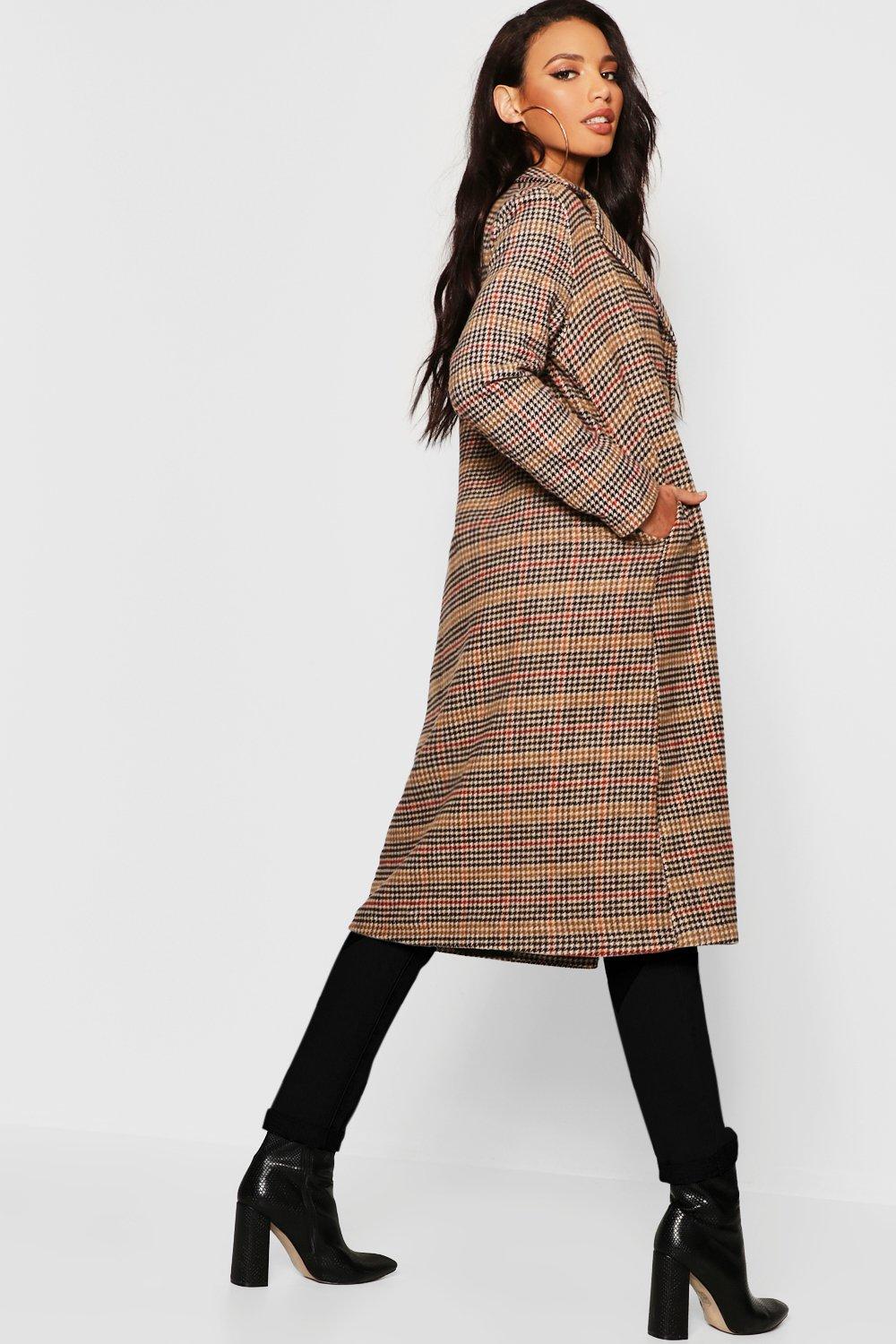 Checked 2025 longline coat