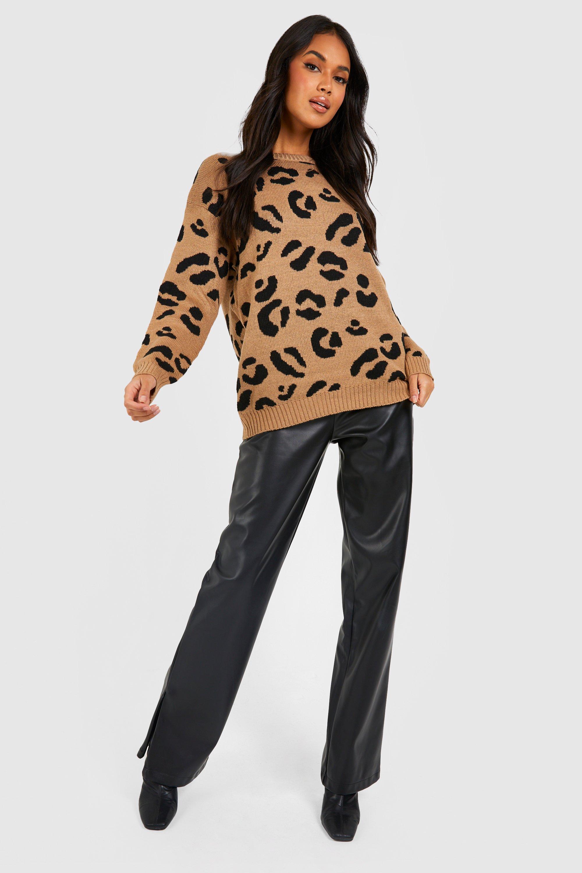 Leopard print sale knit jumper