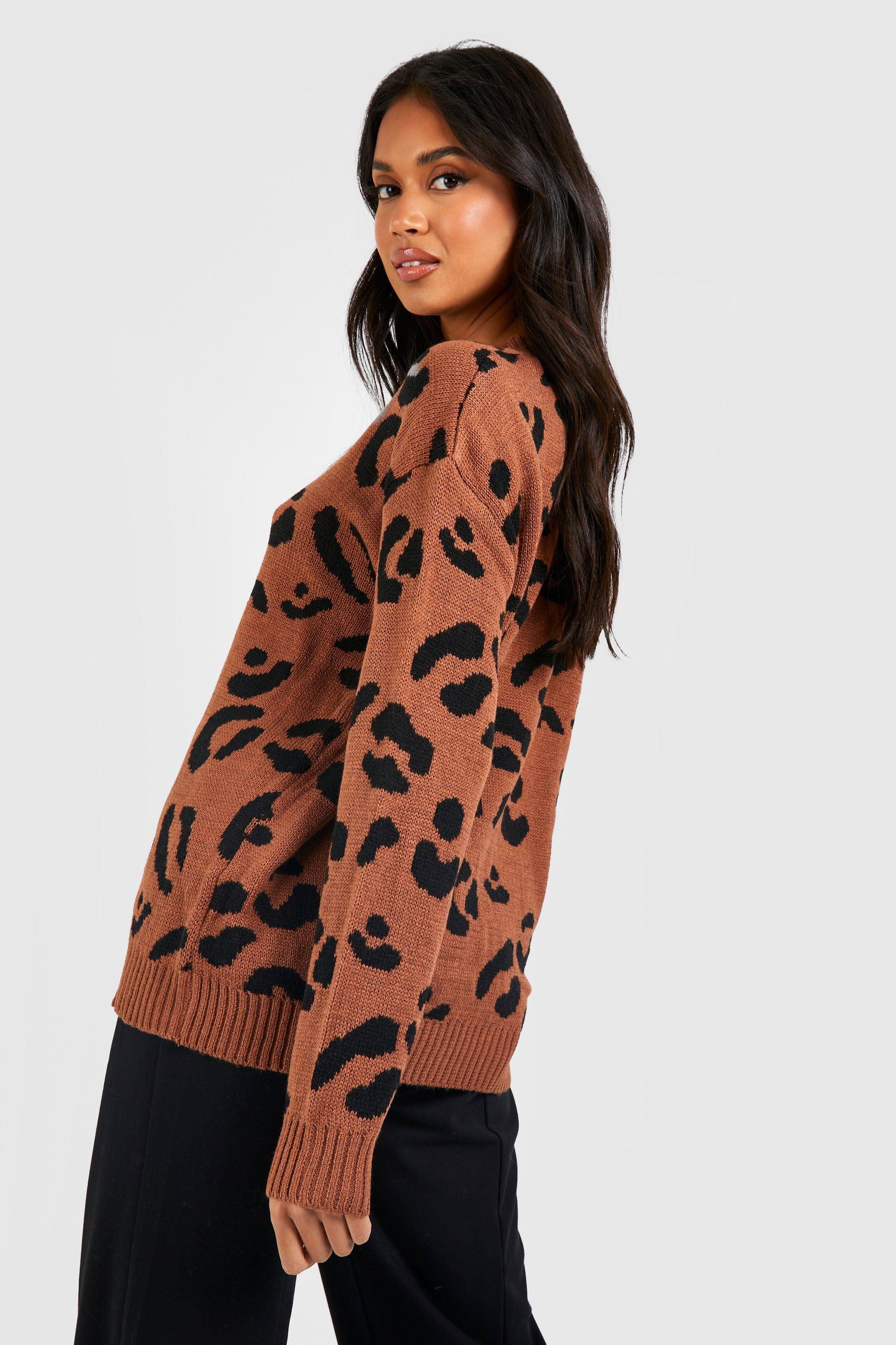 Boohoo leopard print outlet jumper