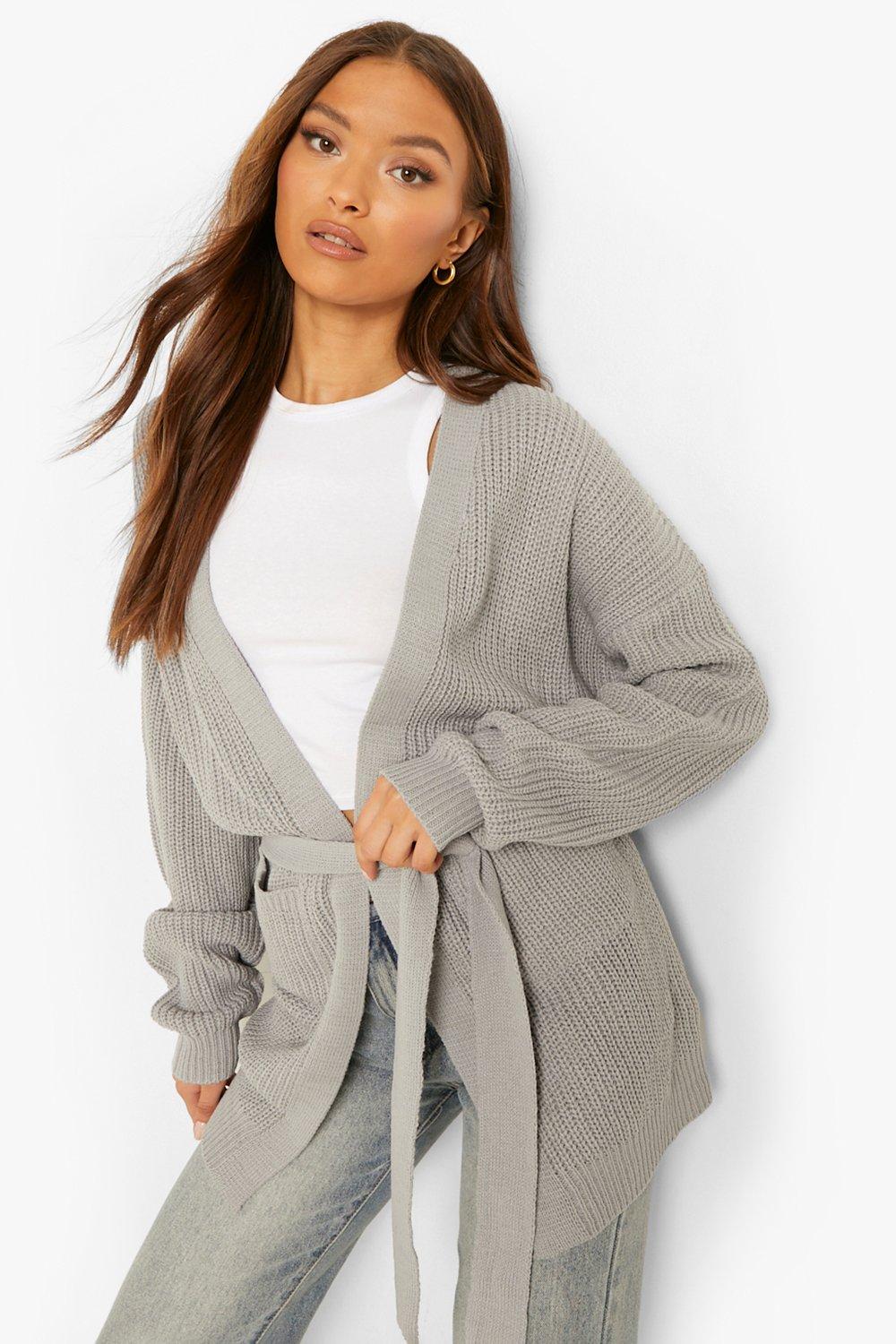 boohoo belted cardigan