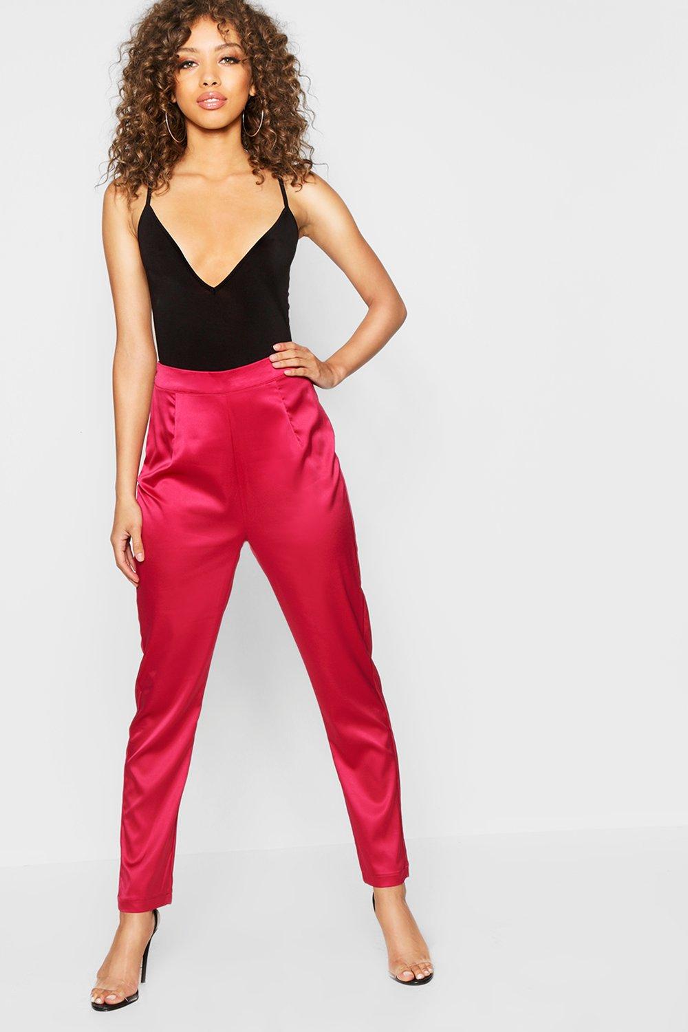 satin tapered trousers