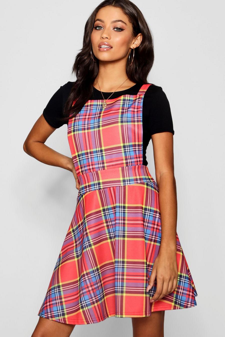 Plaid Check Jersey Pinafore Dress image number 1