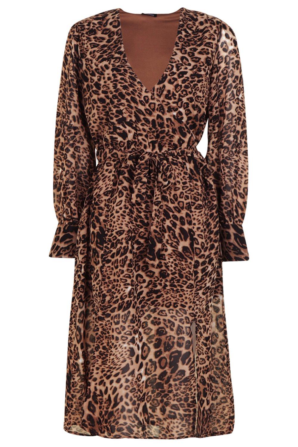 boohoo wrap mini dress in scarf print