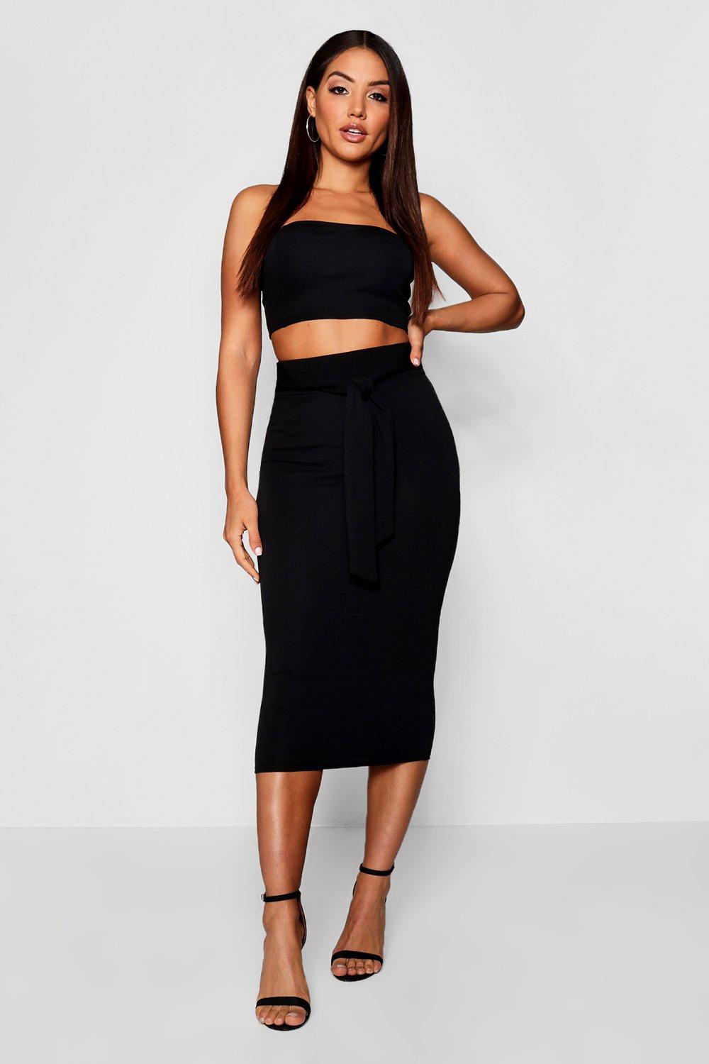 black midi skirt co ord