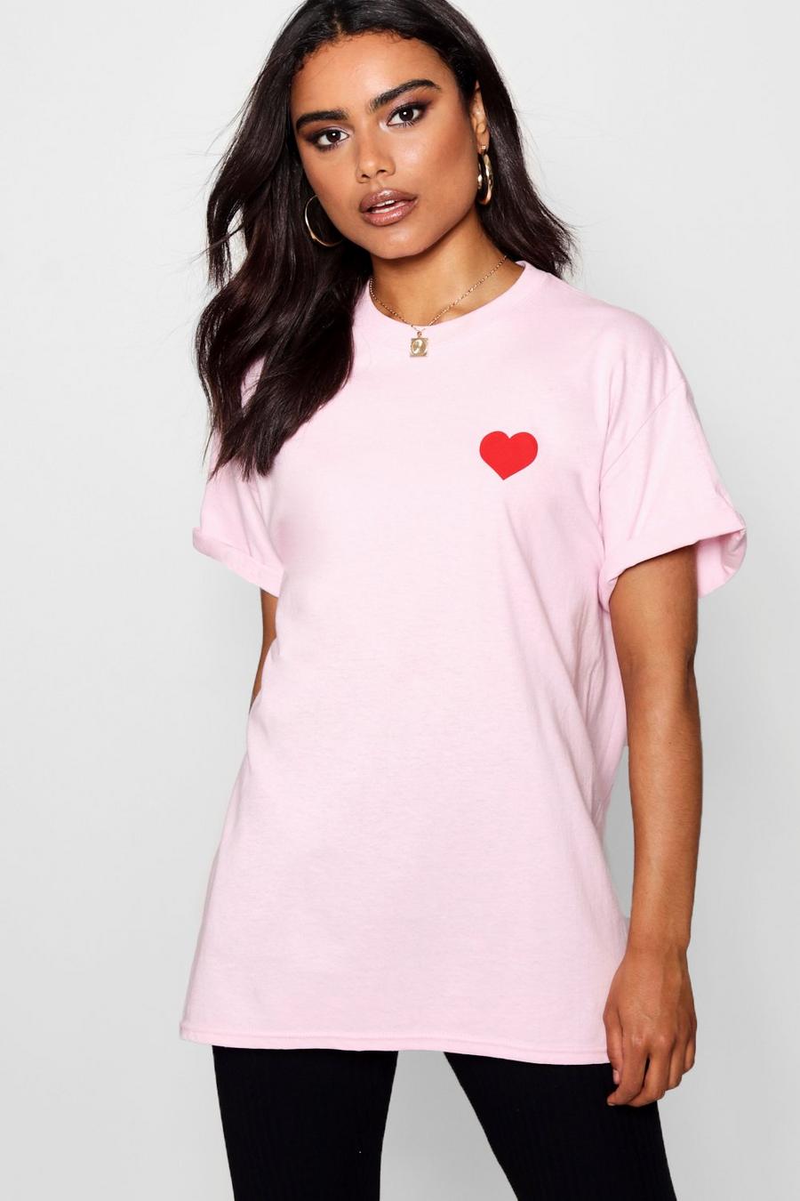 Pink Heart Print T-Shirt image number 1