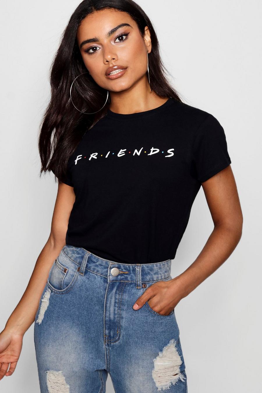 Black "Friends" licensierad t-shirt med Vänner-motiv image number 1