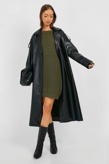 Crew Neck Sweater Dress olive