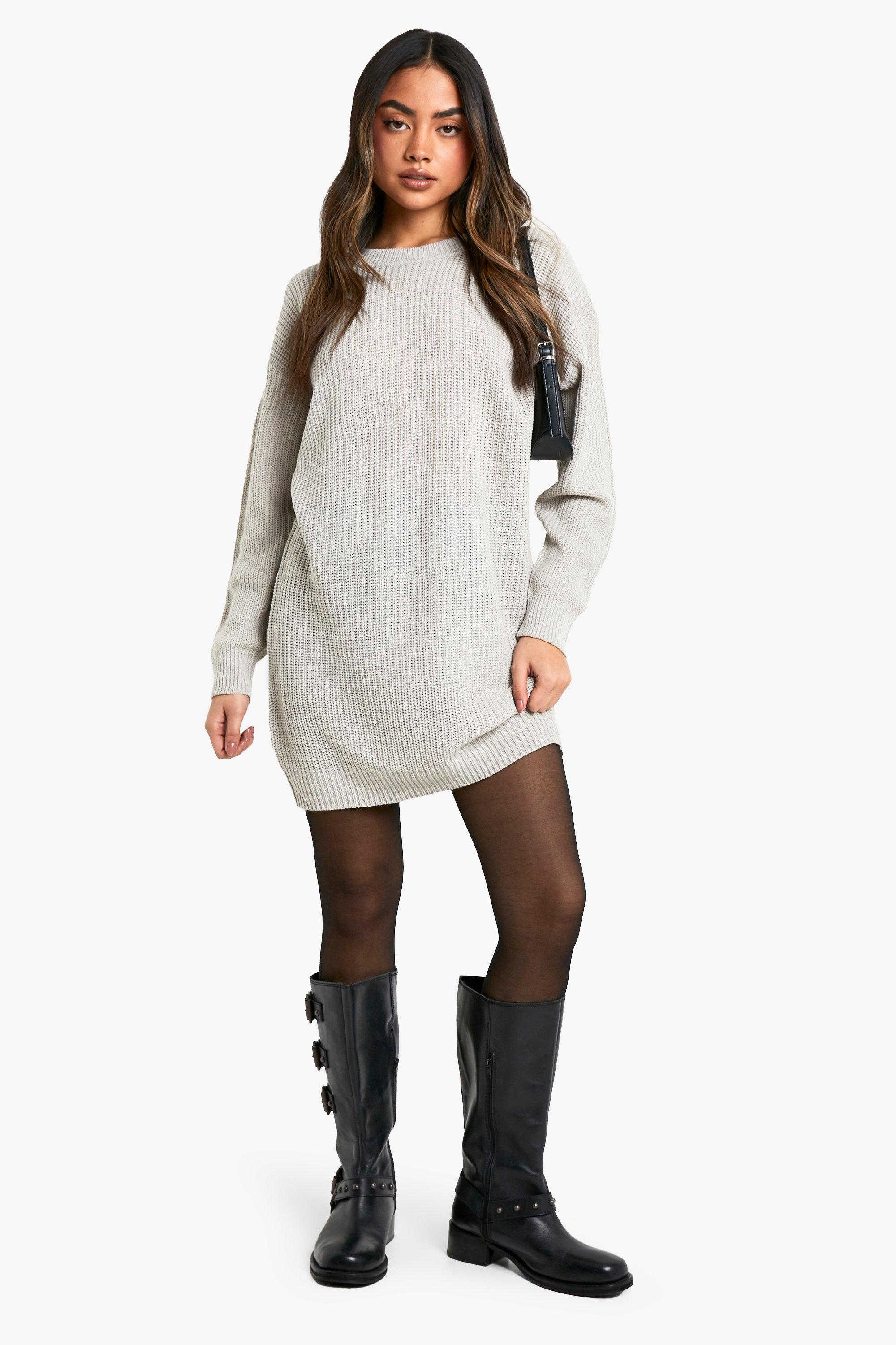 Crew Neck Jumper Dress boohoo