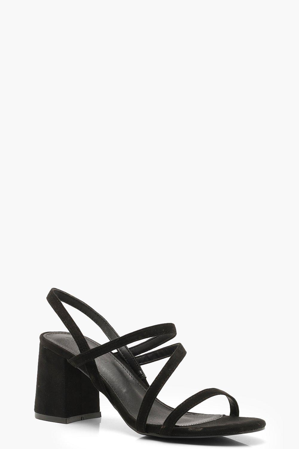boohoo black block heels
