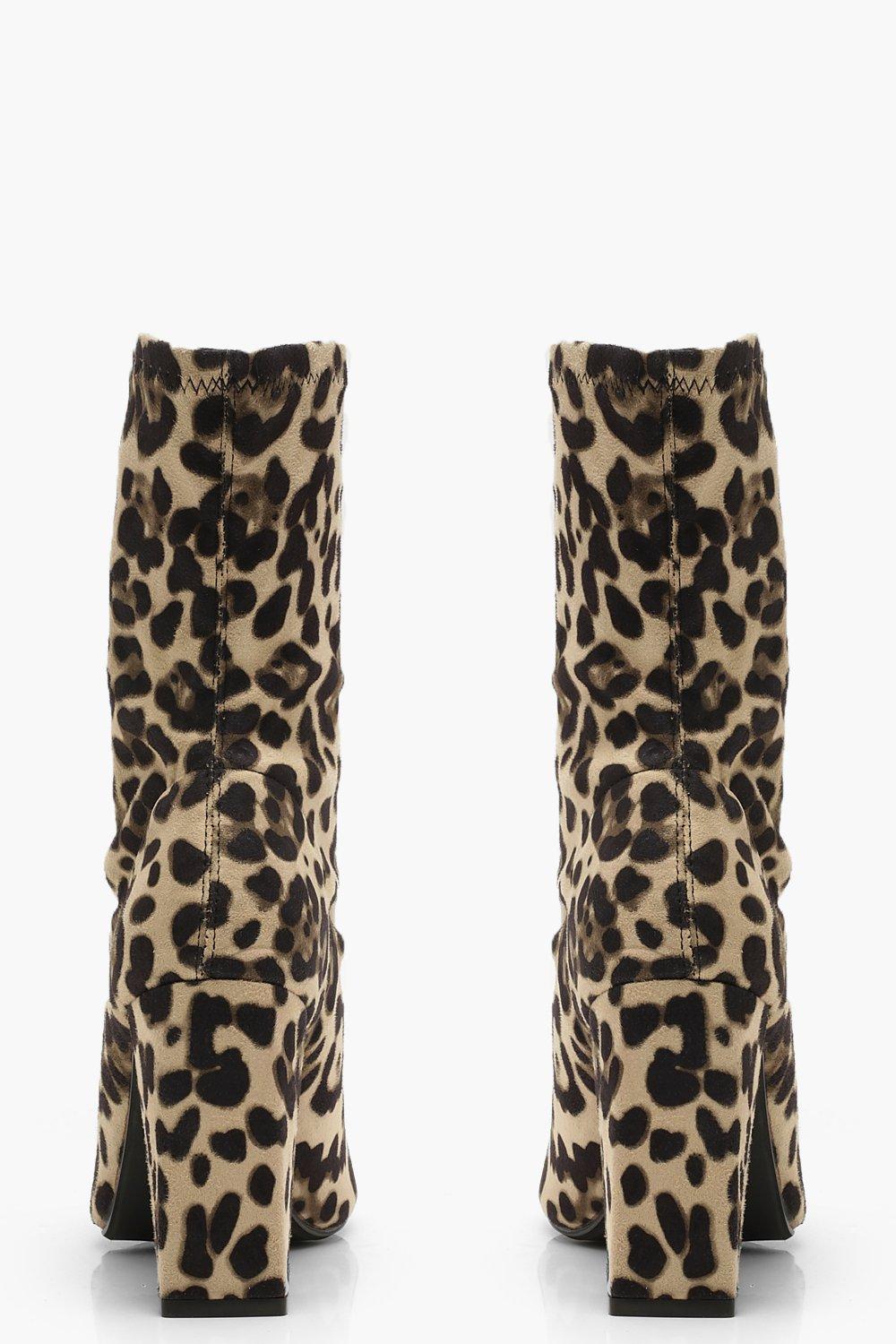 bottine chaussette leopard