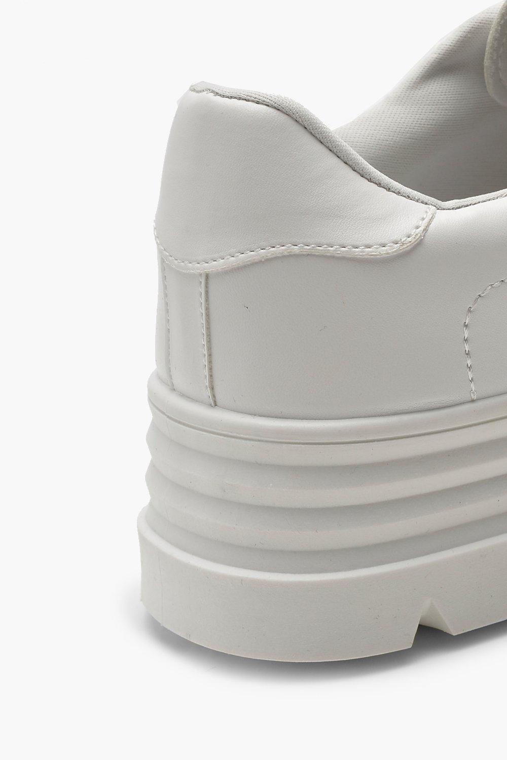 all white platform sneakers