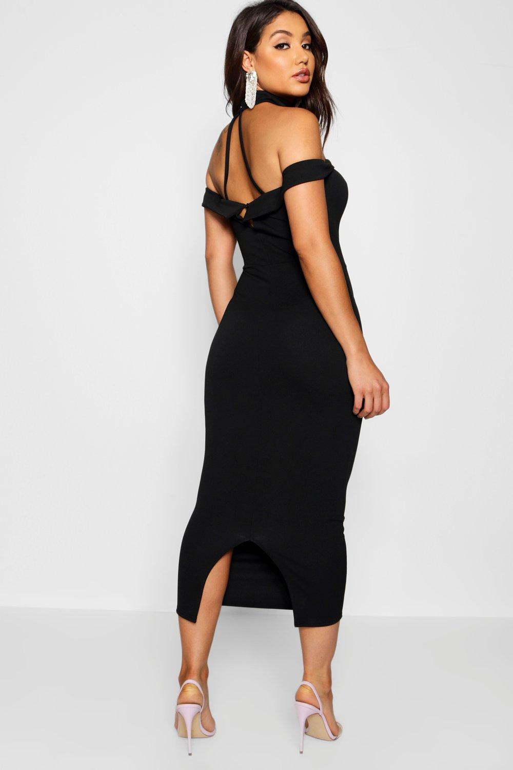 Midi Kleider Schulterfreie Oberteile Und Fransendetail Boohoo