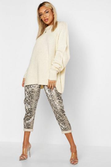 Oversized Rib Knit Boyfriend Jumper cream