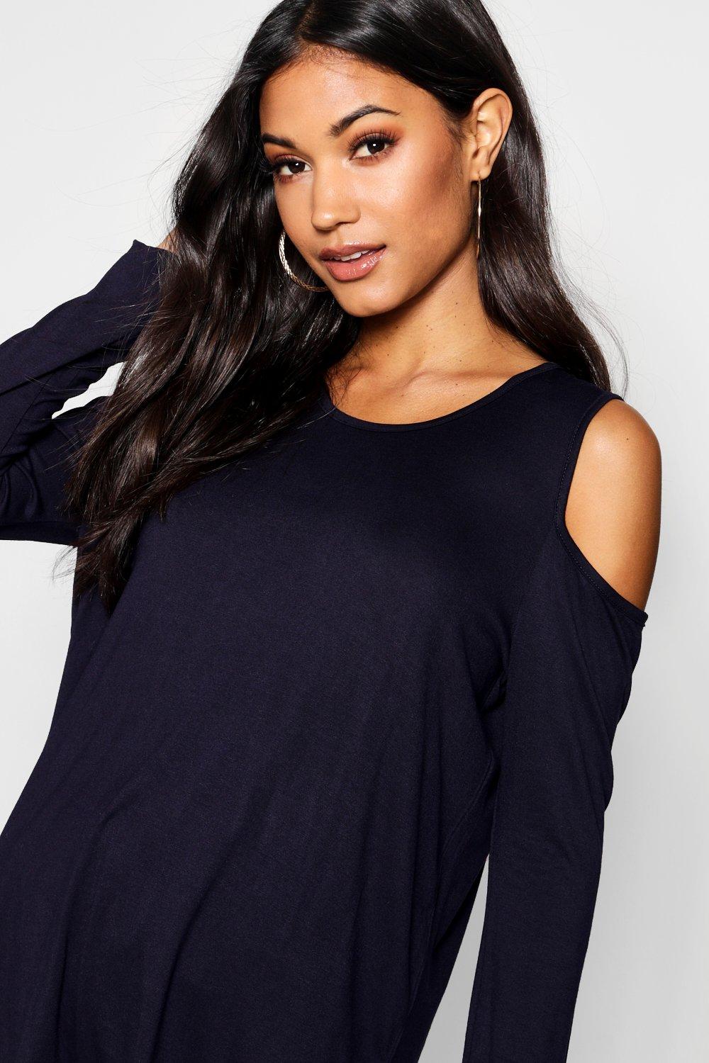 Long sleeve open shoulder top hotsell