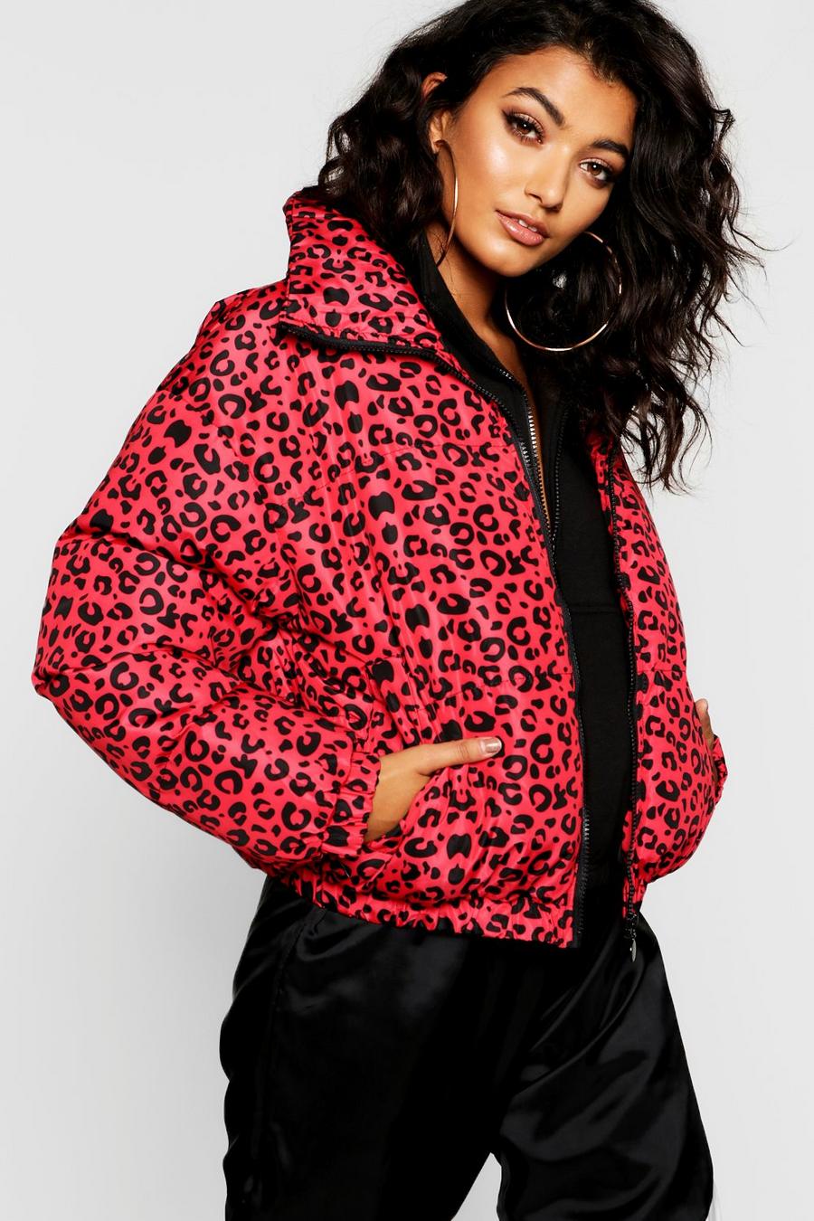 Leopard Print Puffer Jacket image number 1